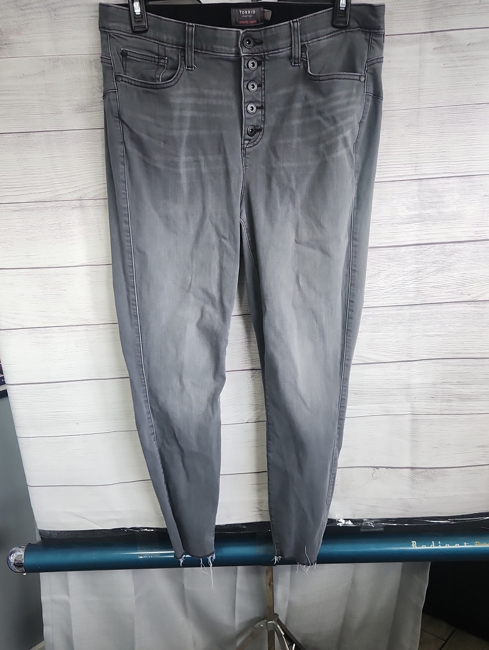 torrid Gray Skinny Jeans with Button Fly